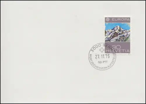 Schweiz 1050 EUROPA Gemälde 1975, PTT-Grußkarte zum Jahreswechsel