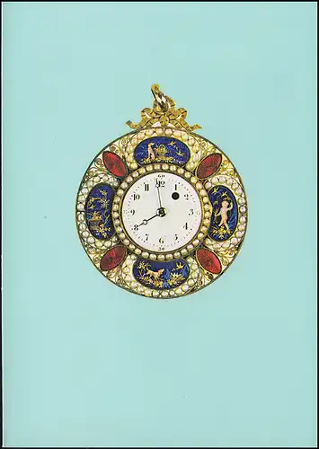 Suisse 1074 EUROPE Horloge de poche 1976, carte de voeux PTT à la fin de l'année