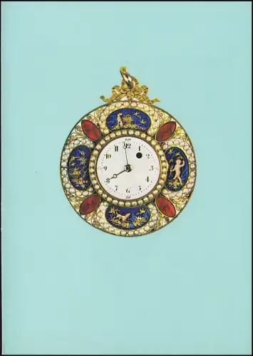 Suisse 1074 EUROPE Horloge de poche 1976, carte de voeux PTT à la fin de l'année