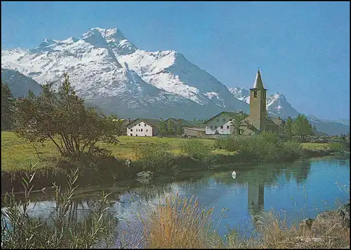 Suisse 1095 EUROPE Paysages 1977, carte de vœux PTT à la fin de l'année