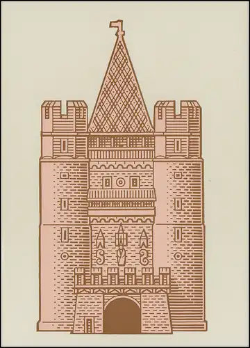 Suisse 1154 EUROPE Boîte aux lettres de Bâle 1979, carte de voeux PTT pour la fin de l'année