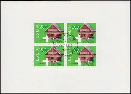 Suisse 1191 Musée en plein air Ballenberg 1981, carte de voeux PTT à la fin de l'année