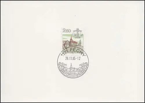 Suisse 1288 Balance et Fechy 1985, carte de voeux PTT à la fin de l'année