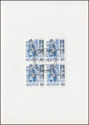 Schweiz 1325 Stadtbriefträger 1986, PTT-Grußkarte zum Jahreswechsel