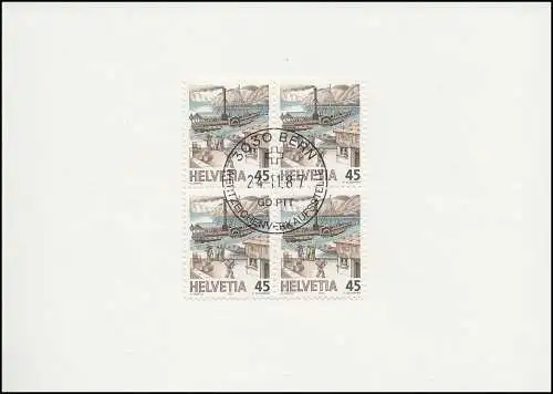 Schweiz 1342 Schiffspost / Postschiff 1987, PTT-Grußkarte zum Jahreswechsel