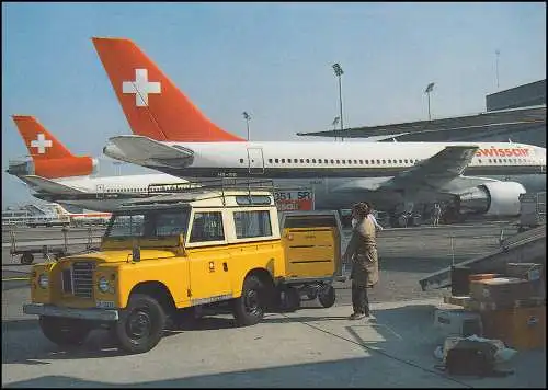 Schweiz 1344 Luftpost / Flugpostverladung 1988, PTT-Grußkarte zum Jahreswechsel
