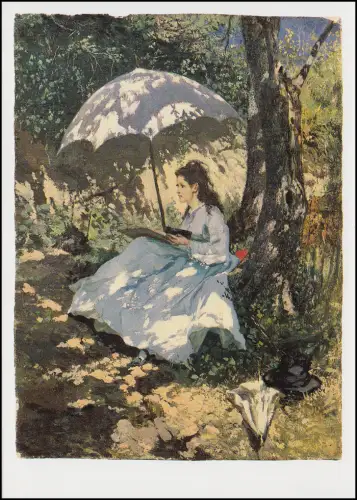 Suisse 1426 peintre Frank Buchser 1990, carte de voeux PTT à la fin de l'année