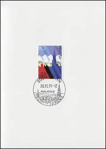 Schweiz 1443 Jubiläum 800 Jahre Bern 1991, PTT-Grußkarte zum Jahreswechsel
