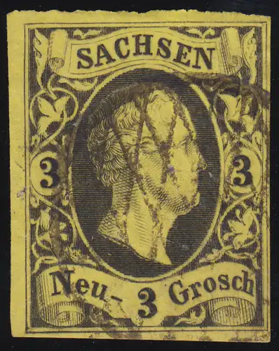 Saxe 6 Roi August II. 3 Nouvelle-Groschen, cacheté