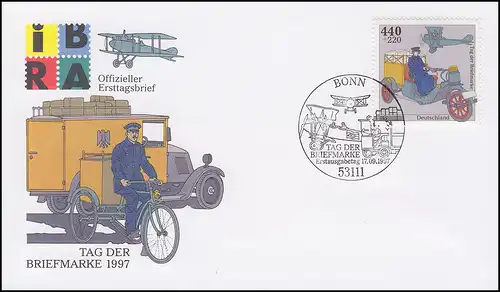 1947 Tag der Briefmarke aus Block 41 auf Schmuck-FDC ESSt BONN 17.9.1997