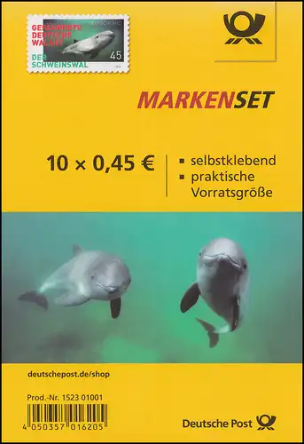 FB 84 Der Schweinswal, Folienblatt mit 10x3437, postfrisch **