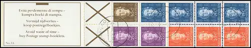 Antilles néerlandaises Carnets de marques PB 3A à droite, Boekje, ZB, ET-O