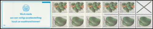 Surinam Markenheftchen 8 Obst Fruit 25 und 15 Ct., PB 5a Werk ... 1979