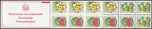 Surinam Carnet de marque 9 Fruits Fruit 5,10,35 Ct., PB 6b Staan ... 1980