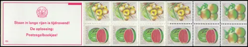 Surinam Carnet de marque 9 Fruits Fruit 5,10,35 Ct., PB 6b Staan ... 1980