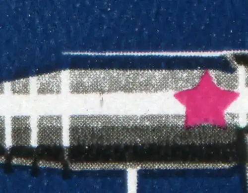 1342 Sowjetische Raumfahrt 25 Pf mit PLF Strich im Weiß des Raumschiffes, **