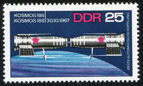 1342 Sowjetische Raumfahrt 25 Pf mit PLF Strich im Weiß des Raumschiffes, **