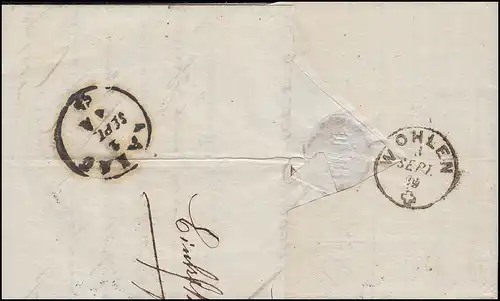 Schweiz 1859: Rechung über Sauerkleesalz, Einkreis BASEL 2.9.59 nach WOHLEN 3.9.