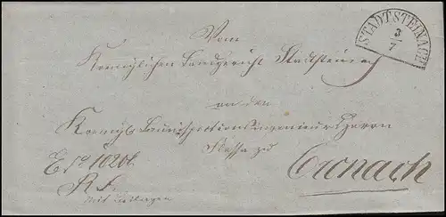 Bavière 1855: lettre de pli Halkreisszeit Stamp VADDTSTEINACH 3.7. selon CRONACK 5.7.