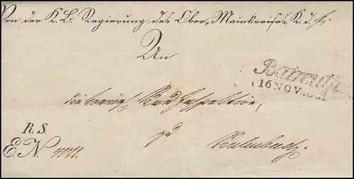 Bavière Vorphilatelie 1831: Lettre bi-zeiler Baireuth 16. NOV. 1831 à Kulmbach