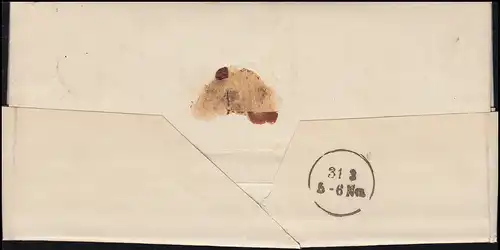 Prusse 1863: Lettre de pli à deux cercles-O CÖLN BAHNHOF 31.3. vers DUSSELDORF