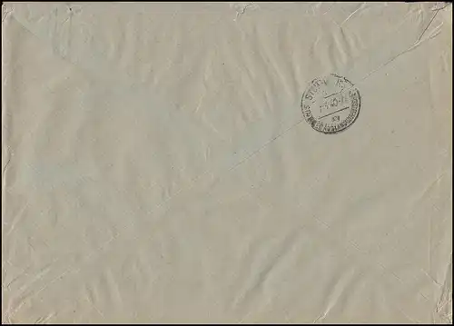 Frei durch Ablösung Reich Deutsche Dienstpost R-Brief BRÜNN 6.3.40 n. STUTTGART