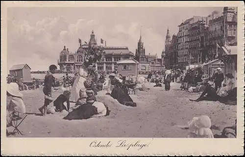 AK Ostende sur la plage comme carte postale de terrain S.B. 2. Régiment d'infanterie navale 4.2.17