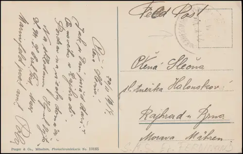 Feldpost Kriegsmarine-O SMS Ferdinand 21.11.14, AK Dubrovnik/Ragusa Fort Lorenzo