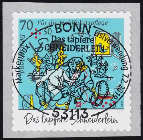 3444 Das tapfere Schneiderlein 70 Cent, selbstklebend aus der Rolle, EV-O Bonn