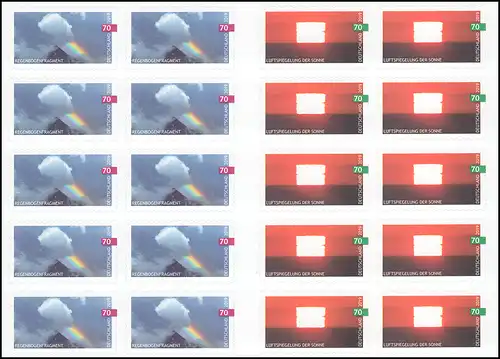 FB 85 Événements célestes, feuille de 10x 3445 et 3446, post-frais **