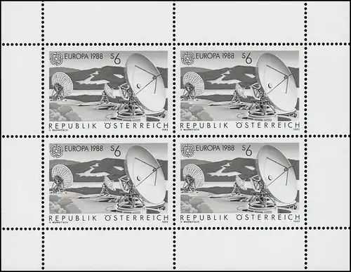 Schwarzdruck 1922 EUROPA - 4 Werte als Kleinbogen