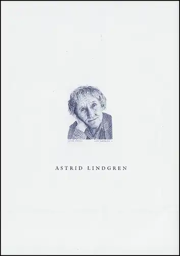 Schweden 2278 Astrid Lindgren - als Schwarzdruck 2002, nicht frankaturgültig