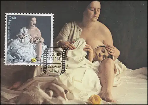 1172 Histoire du film suédois 2,40 Kr. - sur carte maximale