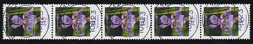 2507 Schwertlilie als 5er-Streifen mit VS-O BERLIN 28.3.06 mit Nummer 130
