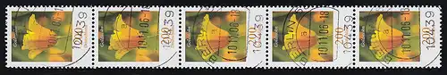 2568 Goldmohn als 5er-Streifen mit Tagesstempel BERLIN 10.11.06 mit Nummer 170