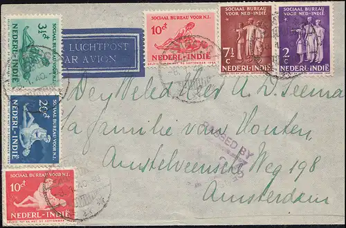 Zensur KLM-Flugpost NL-Indien - NL ab Bandoeg über Nepal nach Amsterdam 8.1.1940