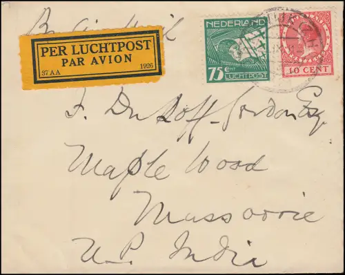 3. Vol d'essai NL vers l'Inde avec H-NAFC 1.10.28, RIJSWIJK 29.8.28 vers Karachi