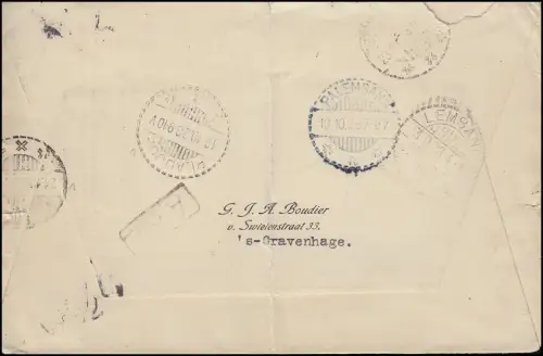 3. Vol d'essai NL vers NL-Inde H-NAFC Bf. S'GRAVENHAGE 25.9.28 n. PLADJOE 19.10.