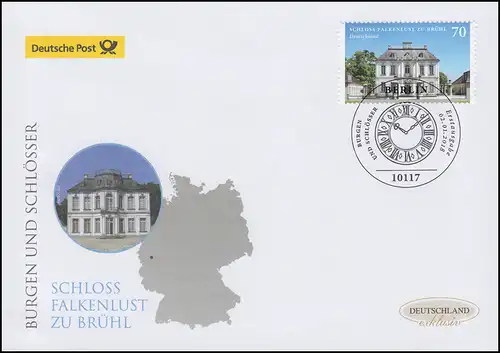 3354 Château Faucon en faucons, collant humide, Bijoux FDC Allemagne exclusivement