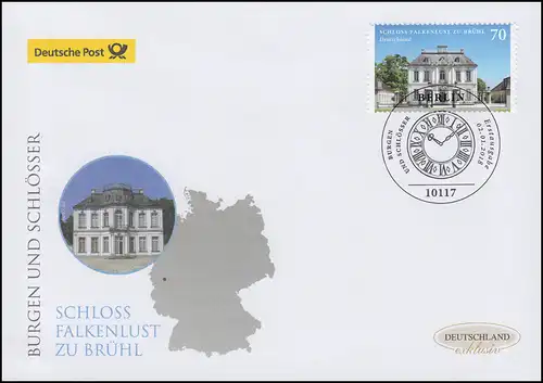 3354 Schloss Falkenlust zu Brühl, nassklebend, Schmuck-FDC Deutschland exklusiv