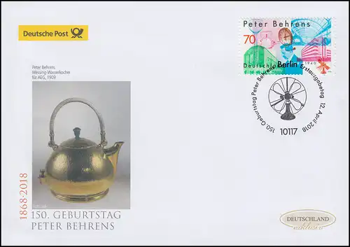 3373 Peter Behrens, FDC Bijoux Allemagne exclusivement