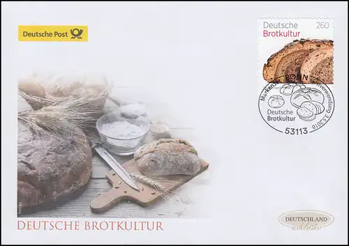 3390 Deutsche Brotkunst, selbstklebend, Schmuck-FDC Deutschland exklusiv