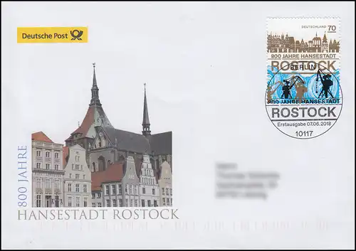 3395 Hansestadt Rostock, Bijoux-FDC Allemagne exclusivement