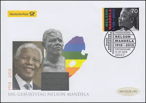 3404 Nelson Mandela, FDC Bijoux Allemagne exclusivement