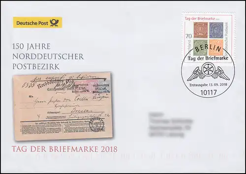 3412 Norddeutscher Postbezirk, Schmuck-FDC Deutschland exklusiv