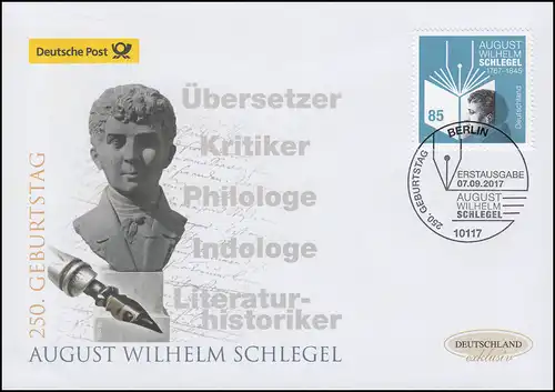 3332 August Wilhelm Schlegel, Bijoux-FDC Allemagne exclusivement