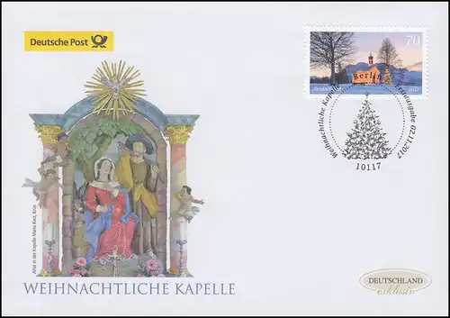 3344 Chapelle de Noël, collant humide, Bijoux-FDC Allemagne exclusivement