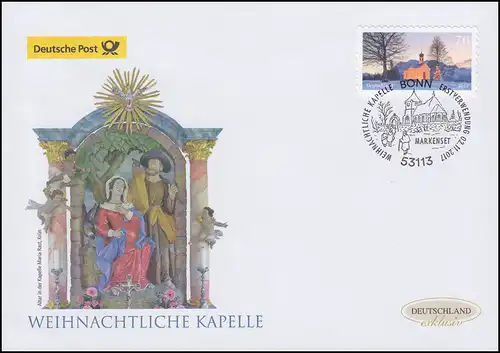 3346 Weihnachtliche Kapelle, selbstklebend, Schmuck-FDC Deutschland exklusiv