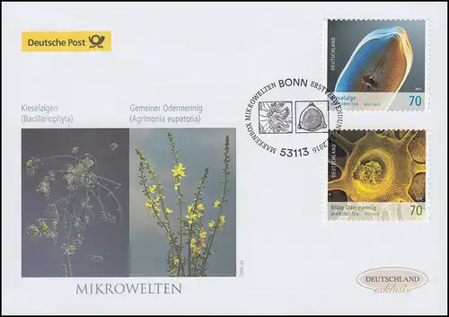 3205-3206 Mikrowelten aus 2015, selbstklebend, Schmuck-FDC Deutschland exklusiv