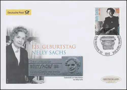 3230 Nelly Sachs, Schmuck-FDC Deutschland exklusiv
